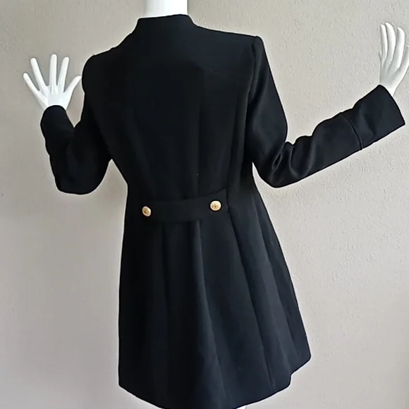 Forever New Black coat with gold buttons size 12 - Picture 8 of 12